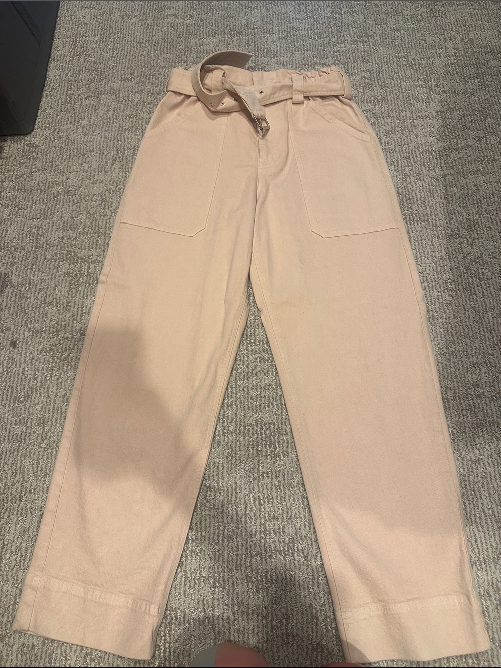 A.l.C. Soft pink jean/ pant w/belt women's 8